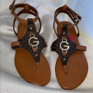 G by Guess Tan and Black Sandals